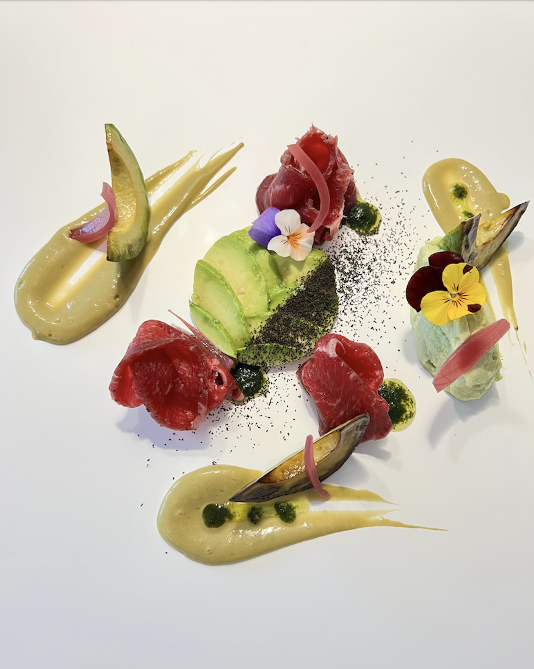 Assiette gastronomique colorée